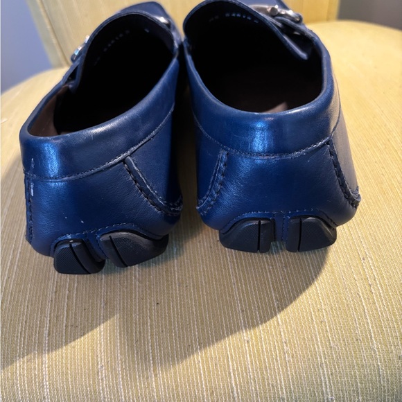 Salvatore Ferragamo Navy Leather Loafers main image 6